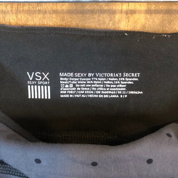 Victoria's Secret VSX Womens Pants Gray Black Polka Dot Pull On Crop Leggings S - Picture 4 of 11